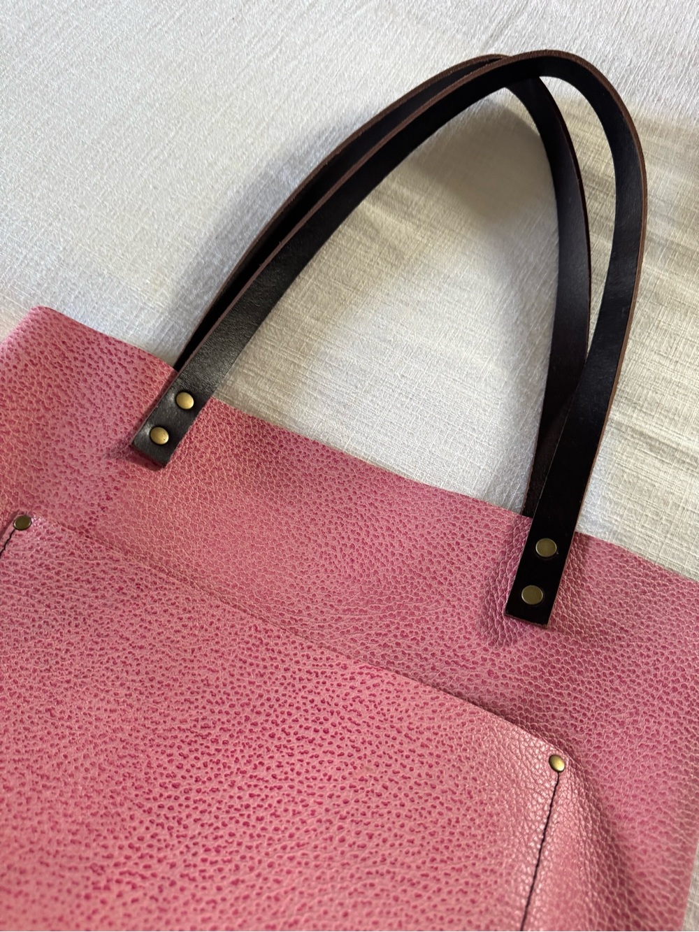Portland Leather Pink Leather Tote - Picture 3 of 9